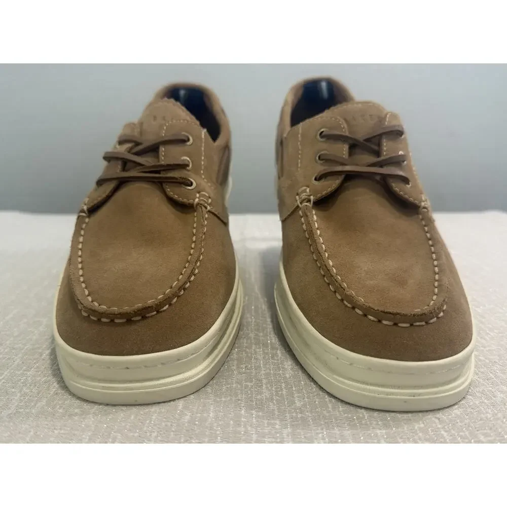 Ted Baker London Men’s Suede Boat Shoes Sand US 9 EU 42 Lace Up NWOB